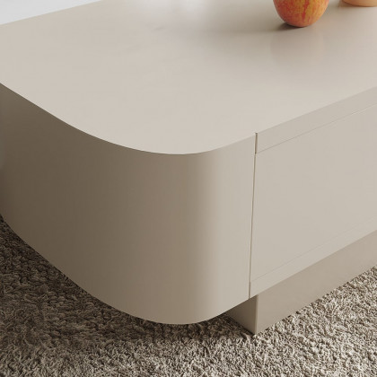 HMR - Modular Fusion Coffee Table Abstract Shape Irregular with Two Drawers