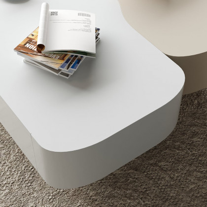 HMR - Modular Fusion Coffee Table Abstract Shape Irregular with Two Drawers
