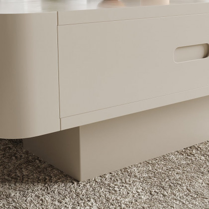 HMR - Modular Fusion Coffee Table Abstract Shape Irregular with Two Drawers