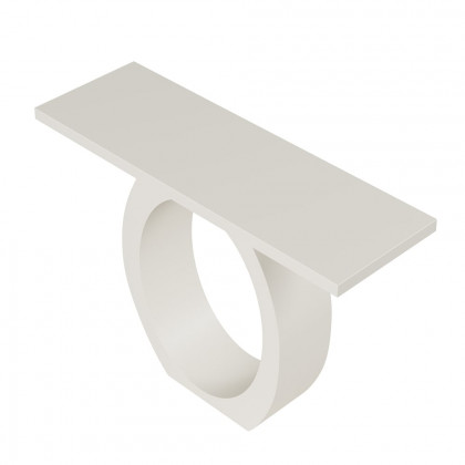 HMR 39.4" Modern Console Table with Circle Base White Wooden Entryway Table - White