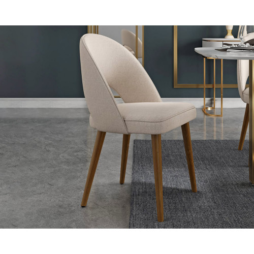 HMR Modern Dining Chairs with Linen Upholstery (Set of 2) - Sand Blue
