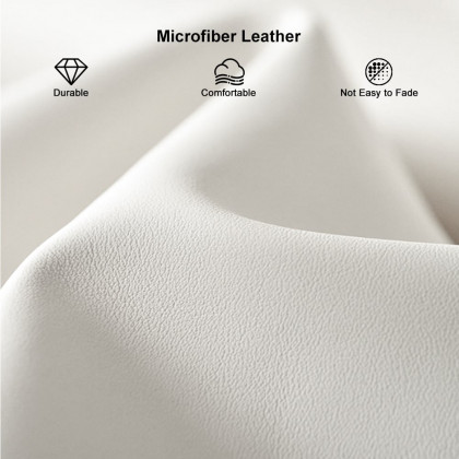 HMR - Dodiy Modern L-Shaped White Tufted Corner Sectional Sofa 6-Seater with Ottoman & Pillows