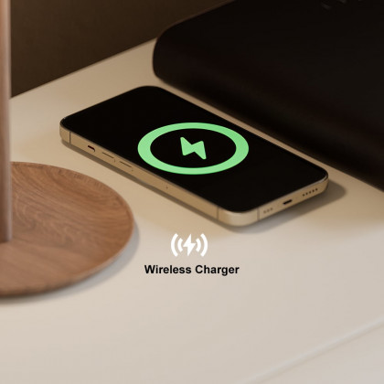 HMR Humply Modern Leather Smart Nightstand with Wireless Charger Drawers - White, 2-Drawer, Set Of 2