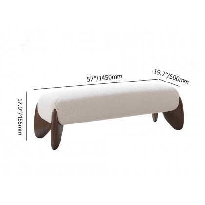HMR - Curva Boucle Upholstered Bedroom Bench
