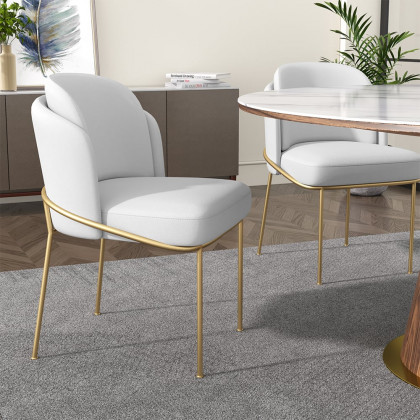 HMR - Dining Set 47.2" Mid-Century Modern Round Dining Table with 6 Chairs