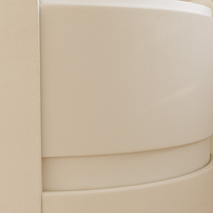 HMR - Modern white bedside tables with 3-drawer marble and leather