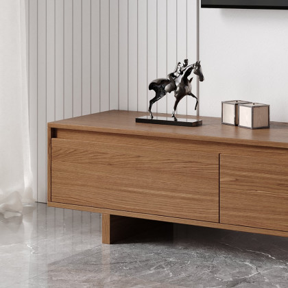 HMR Fero Extendable TV Stand with Drawers - Walnut & Gray, MDF, 47"