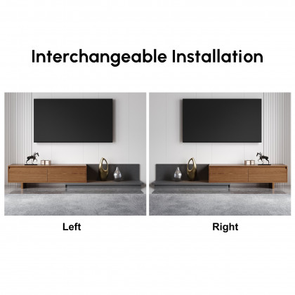 HMR Fero Extendable TV Stand with Drawers - Walnut & Gray, MDF, 47"