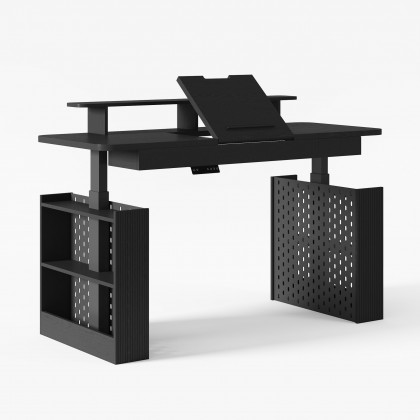 HMR - 59" Modern Black Multifunctional Standing Adjustable Office Desk