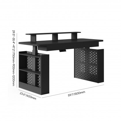 HMR - 59" Modern Black Multifunctional Standing Adjustable Office Desk