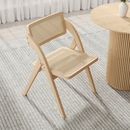 HMR Dining Round Dining Table Natural - Natural, With 2 Chairs, Style A