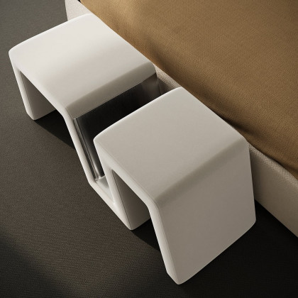 HMR - Modern White Velvet Bedroom Storage Bench Upholstered Long Bed End Bench