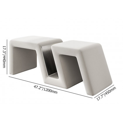 HMR - Modern White Velvet Bedroom Storage Bench Upholstered Long Bed End Bench