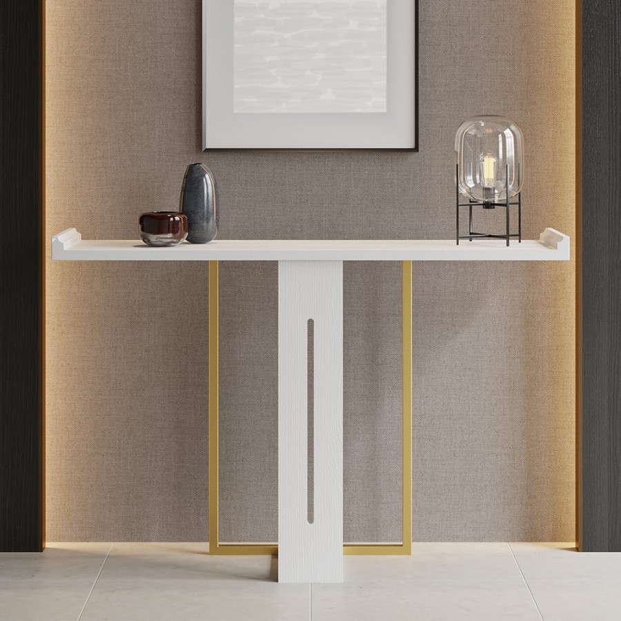HMR Narrow 39" Console Table - White/Gold