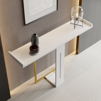 HMR Narrow 39" Console Table - White/Gold