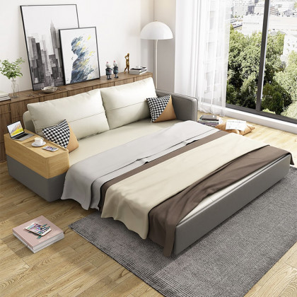 HMR - 77" Queen 2-Seater Sleeper Sofa with Lift Top End Table
