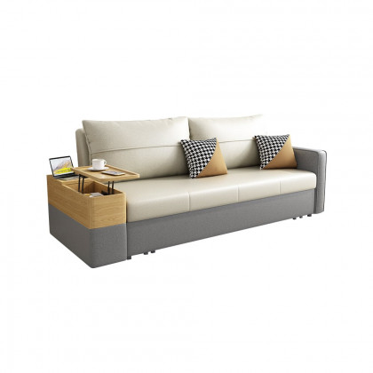 HMR - 77" Queen 2-Seater Sleeper Sofa with Lift Top End Table
