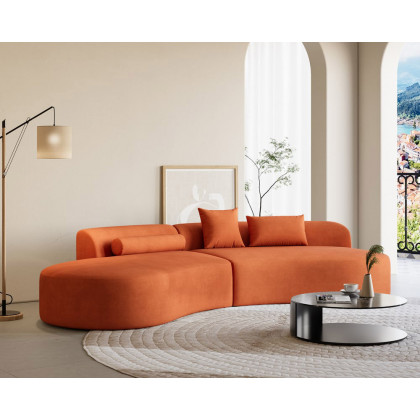 HMR - 109" 2-Piece Curved Sectional Sofa with Pillows
