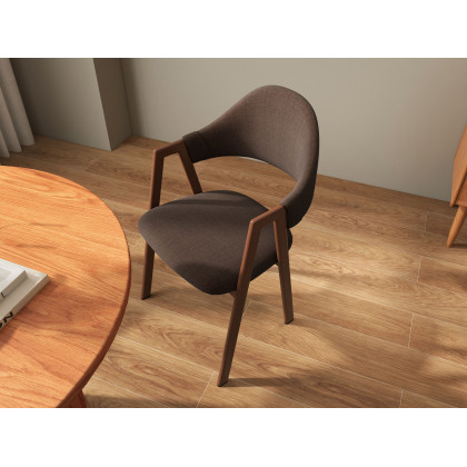 HMR - 35.4" Japandi Round Wood Dining Table with Storage Cherry Seats 2-4 People