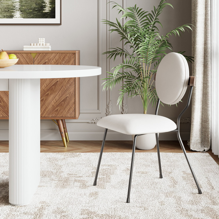 HMR - Set of 2 Modern Performance Leather Dining Chair White