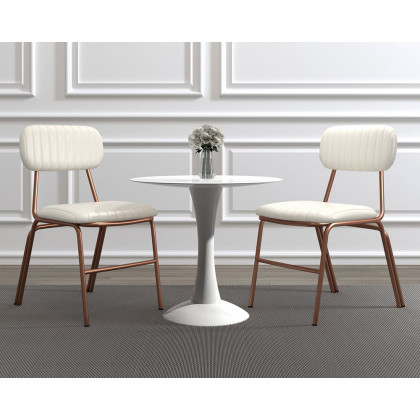 HMR - Modern Dining Chairs with Faux Leather Upholstery (Set of 2)
