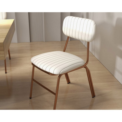 HMR Modern Dining Chairs with Faux Leather Upholstery (Set of 4) - White