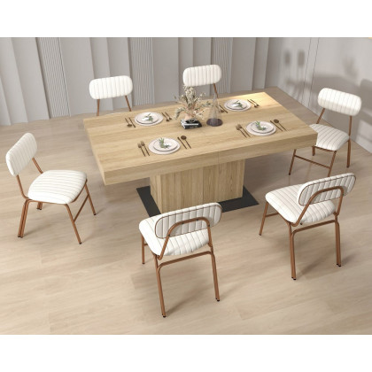 HMR Modern Dining Chairs with Faux Leather Upholstery (Set of 4) - White