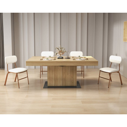 HMR Modern Dining Chairs with Faux Leather Upholstery (Set of 4) - White
