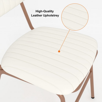 HMR Modern Dining Chairs with Faux Leather Upholstery (Set of 4) - White