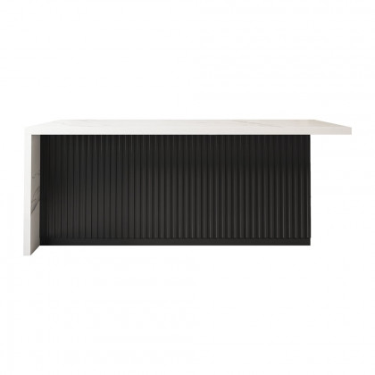 HMR Kitchen Island with Storage - White & Black, 72“/1830mm, Engineered Wood