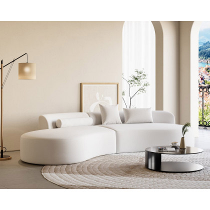 HMR - 109" 2-Piece Curved Sectional Sofa with Pillows