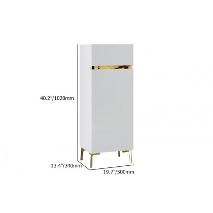 HMR - White Tall Shoe Cabinet with 5 Shelves for 10 Pairs Shoes Narrow Entryway Shoe Storage