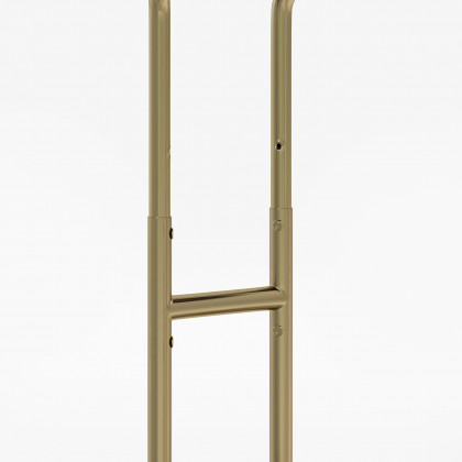 HMR - Walnut & Gold C-shaped Lift Top Adjustable Side Table