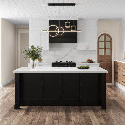 HMR 72'' Modern Kitchen lsland with Wine Storage - Black, Sintered Stone