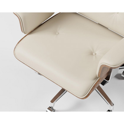 HMR Modern Standing Computer Desk & Upholstered Swivel Task Office Chair Set (59.8" ) - White