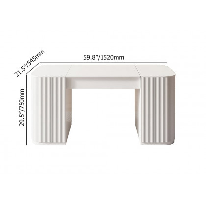 HMR Modern Standing Computer Desk & Upholstered Swivel Task Office Chair Set (59.8" ) - White