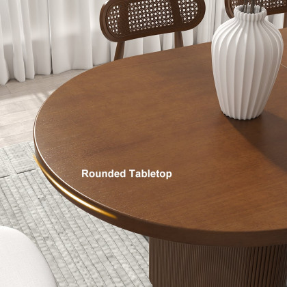 HMR Japandi Oval Extendable Dining Table - Walnut, 79"-94" (seats 6-10)