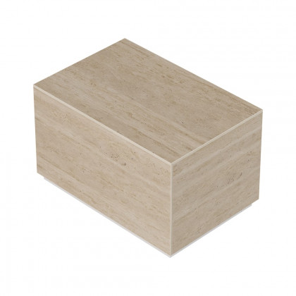 HMR 23" Sintered Stone Floor Nightstand with Drawer - Beige, Number Of Drawers: 1, Single