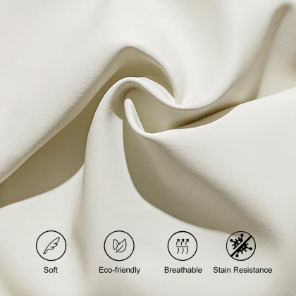 HMR Humply White Leather Wingback King Bed Frame - White, Bed & Nightstand Set