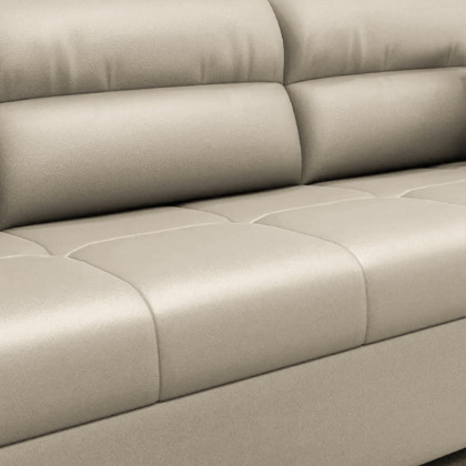 HMR Queen 2-Seater Sleeper Sofa - Beige, Leath-aire