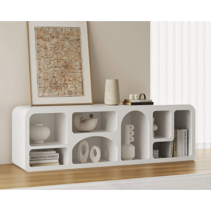 HMR - Codiys Art Deco Bookshelf Wood TV Stand with Shelves for TV Up to 70"