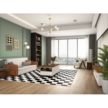 HMR Modern 47" Lift Top Foldable Coffee Table Multi Functional Table with 3 Drawers & Cabinet - White/Walnut