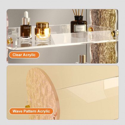 HMR - 2 Tier Acrylic Bathroom Storage Rack Makeup Cosmetic Organizer in Iridescent & Clear