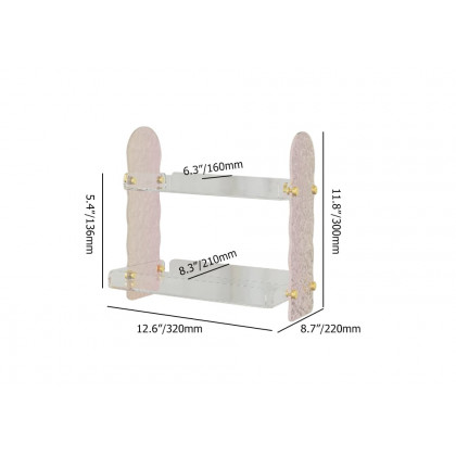 HMR - 2 Tier Acrylic Bathroom Storage Rack Makeup Cosmetic Organizer in Iridescent & Clear