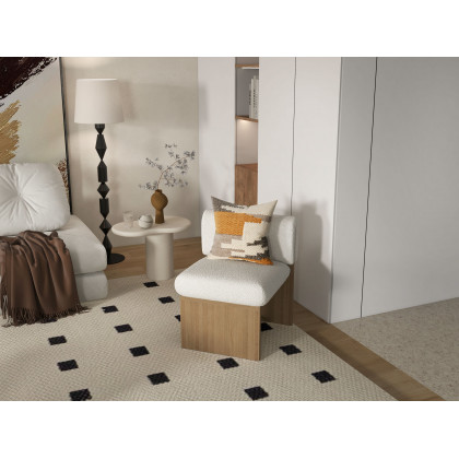HMR - White Cloud Modular Sectional Convertible 3-Seater Sofa Velvet Upholstered with Pillows