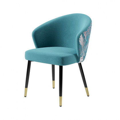 HMR Modern Dining Chairs with Velvet Upholstery - Greenish Blue, 6-Pieces