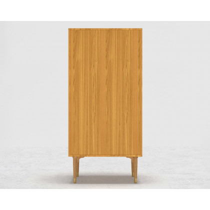 HMR - Fluted Armoire Wardrobe Closet Clothing Organizer Cabinet with 2 Doors