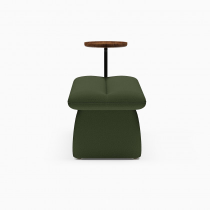 HMR - 54" Modern Green & Teak Entryway Bench with Tray