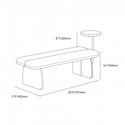 HMR - 54" Modern Green & Teak Entryway Bench with Tray