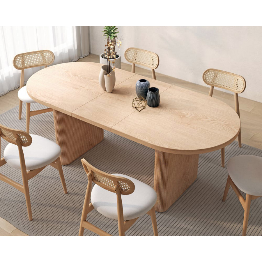 HMR - Japandi Oval Extendable Dining Table